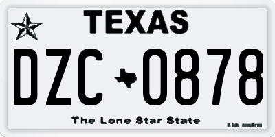 TX license plate DZC0878