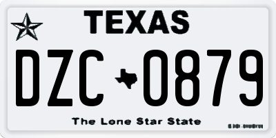 TX license plate DZC0879