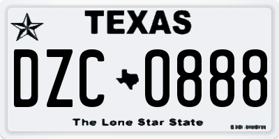 TX license plate DZC0888