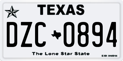 TX license plate DZC0894