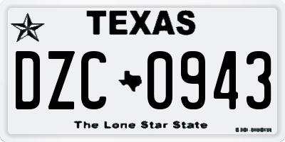 TX license plate DZC0943