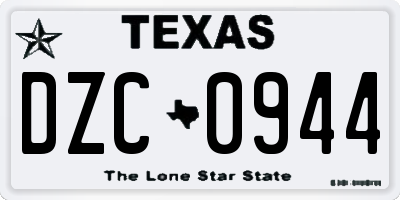 TX license plate DZC0944