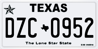 TX license plate DZC0952