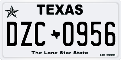 TX license plate DZC0956