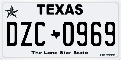 TX license plate DZC0969