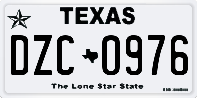 TX license plate DZC0976
