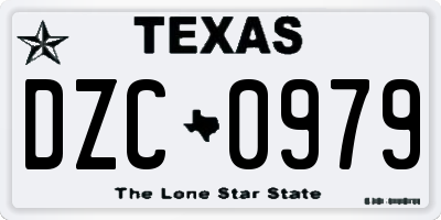 TX license plate DZC0979