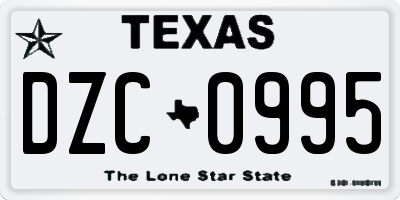 TX license plate DZC0995
