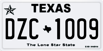 TX license plate DZC1009