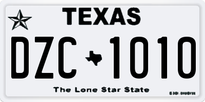 TX license plate DZC1010