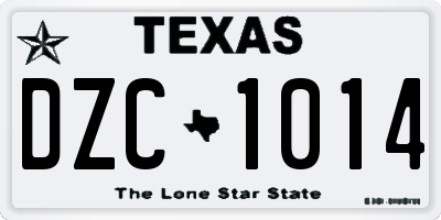TX license plate DZC1014