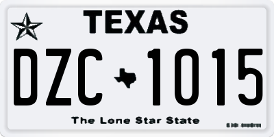 TX license plate DZC1015
