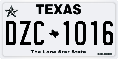 TX license plate DZC1016
