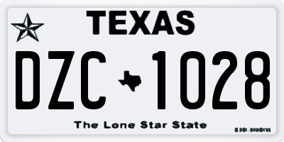 TX license plate DZC1028