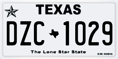 TX license plate DZC1029