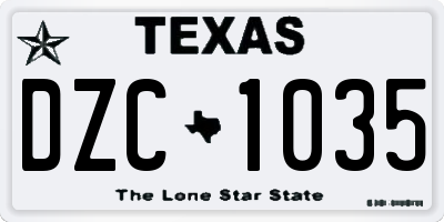 TX license plate DZC1035