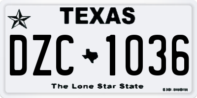 TX license plate DZC1036