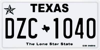 TX license plate DZC1040