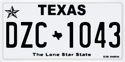 TX license plate DZC1043