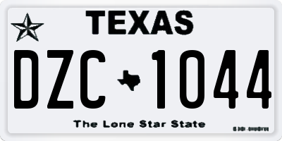 TX license plate DZC1044