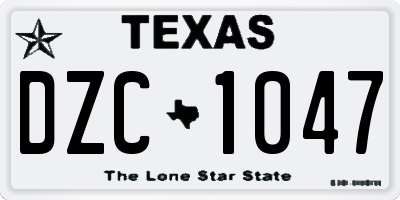 TX license plate DZC1047