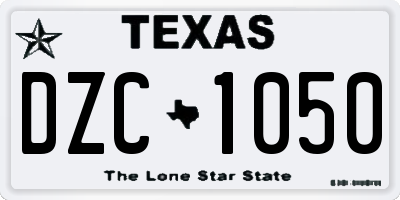 TX license plate DZC1050
