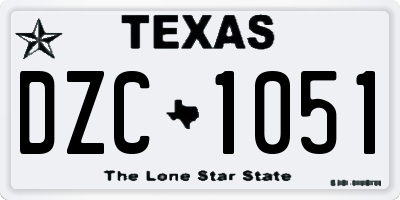 TX license plate DZC1051