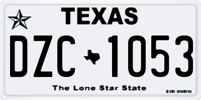 TX license plate DZC1053