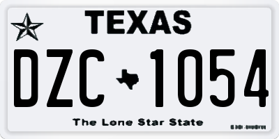 TX license plate DZC1054