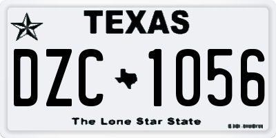 TX license plate DZC1056