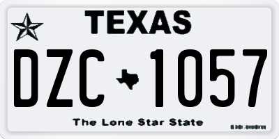TX license plate DZC1057