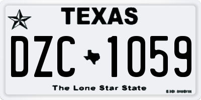 TX license plate DZC1059