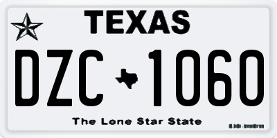 TX license plate DZC1060