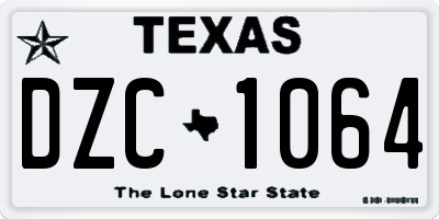 TX license plate DZC1064