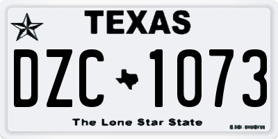 TX license plate DZC1073