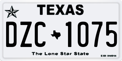 TX license plate DZC1075