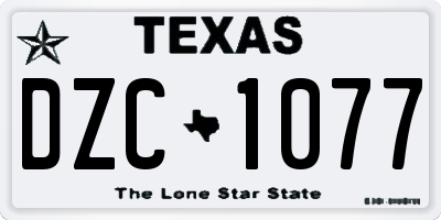 TX license plate DZC1077