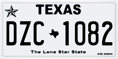 TX license plate DZC1082