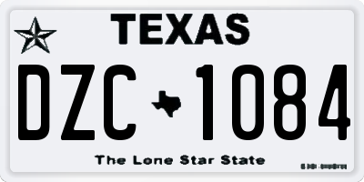 TX license plate DZC1084