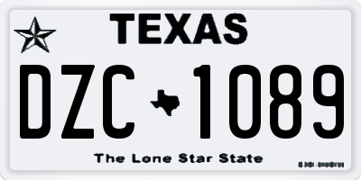 TX license plate DZC1089