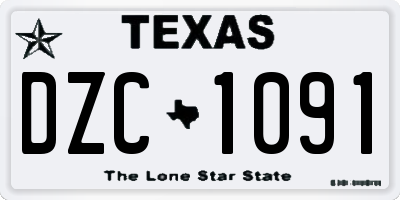 TX license plate DZC1091