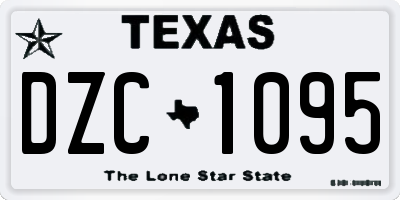 TX license plate DZC1095