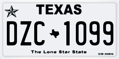 TX license plate DZC1099