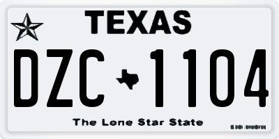 TX license plate DZC1104