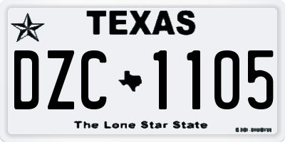 TX license plate DZC1105