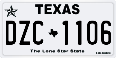 TX license plate DZC1106