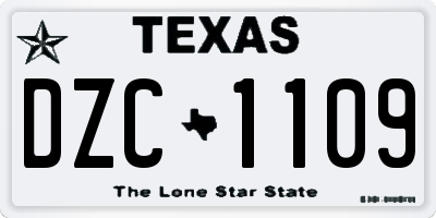 TX license plate DZC1109