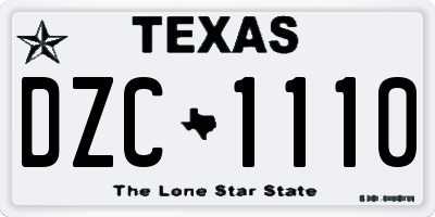 TX license plate DZC1110