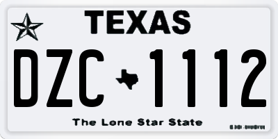TX license plate DZC1112