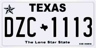 TX license plate DZC1113